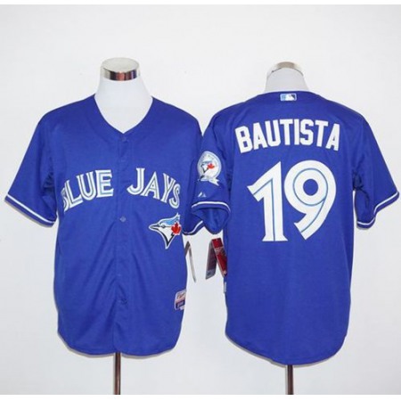 Blue Jays #19 Jose Bautista Blue Alternate Cool Base 2012 Stitched MLB Jersey