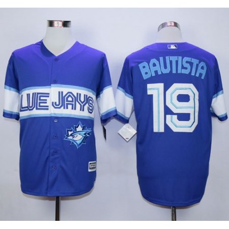 Blue Jays #19 Jose Bautista Blue Exclusive New Cool Base Stitched MLB Jersey