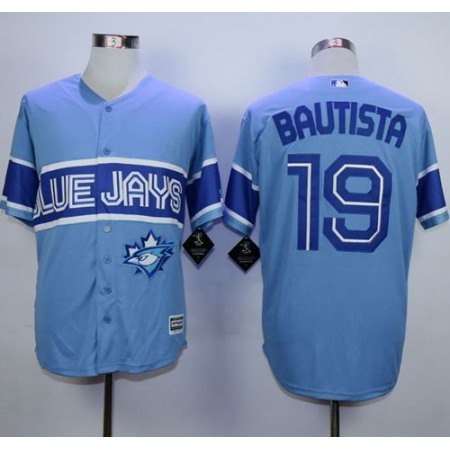 Blue Jays #19 Jose Bautista Light Blue Exclusive New Cool Base Stitched MLB Jersey