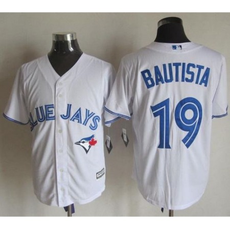 Blue Jays #19 Jose Bautista White New Cool Base Stitched MLB Jersey