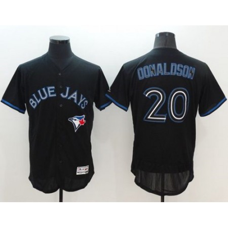 Blue Jays #20 Josh Donaldson Black Fashion Flexbase Authentic Collection Stitched MLB Jersey