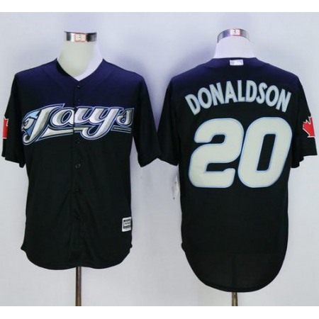 Blue Jays #20 Josh Donaldson Black New Cool Base Stitched MLB Jersey