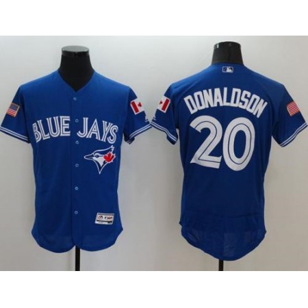 Blue Jays #20 Josh Donaldson Blue Fashion Stars & Stripes Flexbase Authentic Stitched MLB Jersey