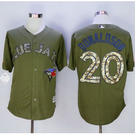 Blue Jays #20 Josh Donaldson Green Camo New Cool Base Stitched MLB Jersey