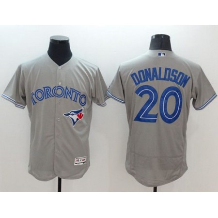 Blue Jays #20 Josh Donaldson Grey Flexbase Authentic Collection Stitched MLB Jersey