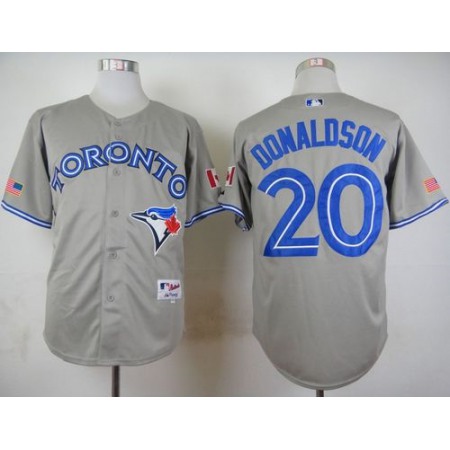 Blue Jays #20 Josh Donaldson Grey Road Cool Base Stitched MLB Jersey