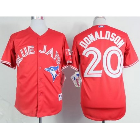 Blue Jays #20 Josh Donaldson Red Canada Day Stitched MLB Jersey