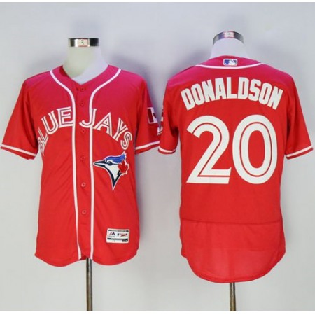 Blue Jays #20 Josh Donaldson Red Flexbase Authentic Collection Canada Day Stitched MLB Jersey