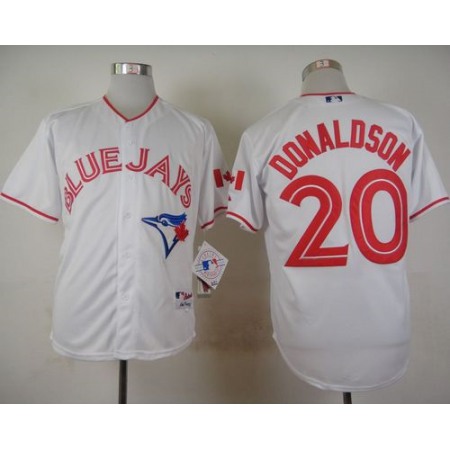 Blue Jays #20 Josh Donaldson White 2015 Canada Day Stitched MLB Jersey