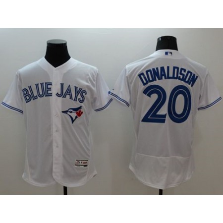 Blue Jays #20 Josh Donaldson White Flexbase Authentic Collection Stitched MLB Jersey