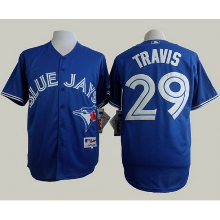 Blue Jays #29 Devon Travis Blue Alternate Cool Base Stitched MLB Jersey