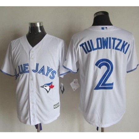 Blue Jays #2 Troy Tulowitzki White New Cool Base Stitched MLB Jersey