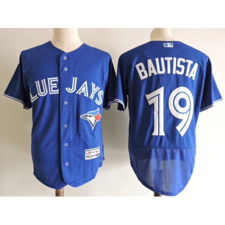 Men's Toronto Blue Jays #19 Jose Bautista Blue Elite Stitched MLB Jersey