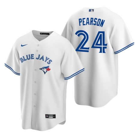 Men's Toronto Blue Jays #24 Nate Pearson White Cool Base Stitched Jersey