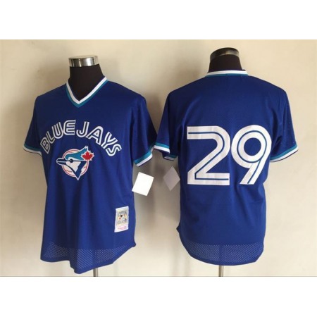 Men's Toronto Blue Jays #29 Joe Carter Mitchell And Ness Royal Blue 1993 Throwback Stitched MLB Jersey