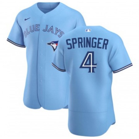 Men's Toronto Blue Jays #4 George Springer 2020 Blue Flex Base Stitched Jersey