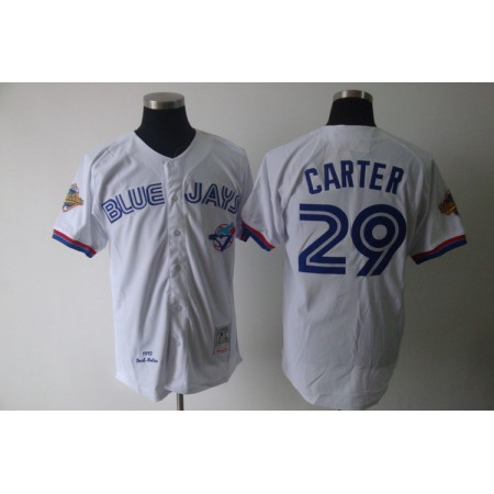 Mitchell And Ness Blue Jays #29 Joe Carter White Stitched MLB Jersey