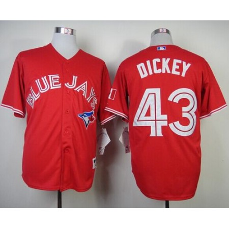 Blue Jays #43 R.A. Dickey Red Canada Day Stitched MLB Jersey