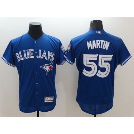 Blue Jays #55 Russell Martin Blue Flexbase Authentic Collection Stitched MLB Jersey