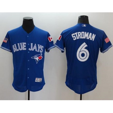 Blue Jays #6 Marcus Stroman Blue Fashion Stars & Stripes Flexbase Authentic Stitched MLB Jersey