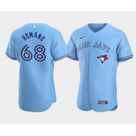 Men's Toronto Blue Jays #68 Jordan Romano Blue Flex Base Stitched Baseball Jersey