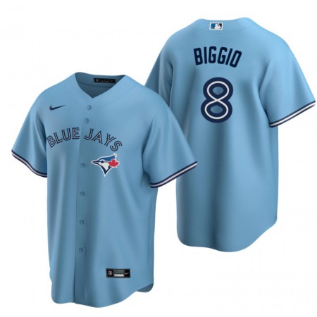 Men's Toronto Blue Jays #8 Cavan Biggio Light Blue Cool Base Stitched Jersey