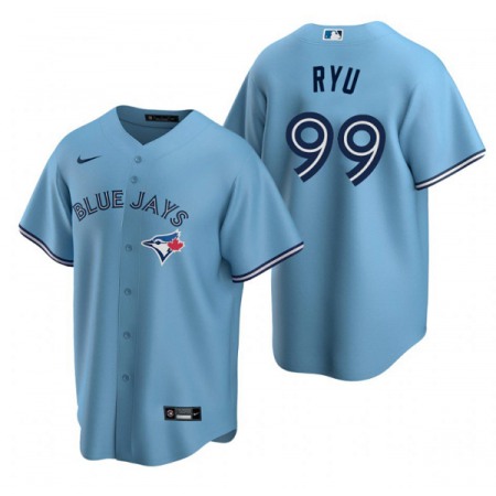 Men's Toronto Blue Jays #99 Hyun-jin Ryu Blue Cool Base Stitched Jersey