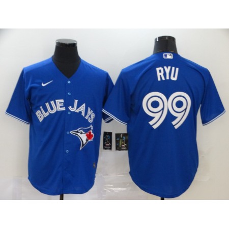 Men's Toronto Blue Jays #99 Hyun-jin Ryu Majestic Blue Cool Base Stitched MLB Jersey