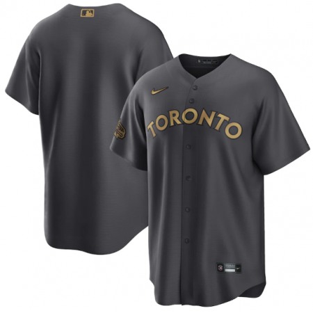 Men's Toronto Blue Jays Blank 2022 All-Star Charcoal Cool Base Stitched Baseball Jersey