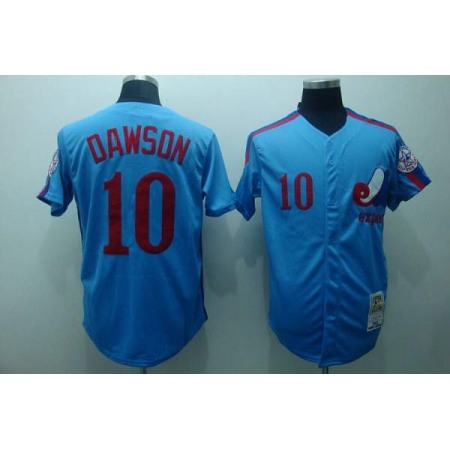 Mitchell and Ness Expos #10 Andre Dawson Stitched Blue Throwback MLB Jersey