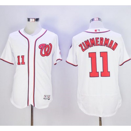 Nationals #11 Ryan Zimmerman White Flexbase Authentic Collection Stitched MLB Jersey