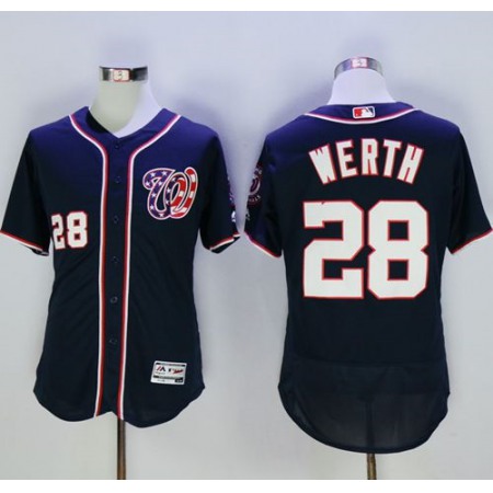 Nationals #28 Jayson Werth Navy Blue Flexbase Authentic Collection Stitched MLB Jersey