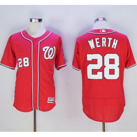 Nationals #28 Jayson Werth Red Flexbase Authentic Collection Stitched MLB Jersey