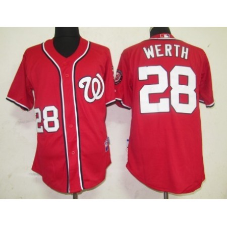 Nationals #28 Jayson Werth Red Stitched MLB Jersey