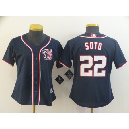 Washington Nationals #22 Juan Soto Navy Stitched MLB Jersey(Run Small)