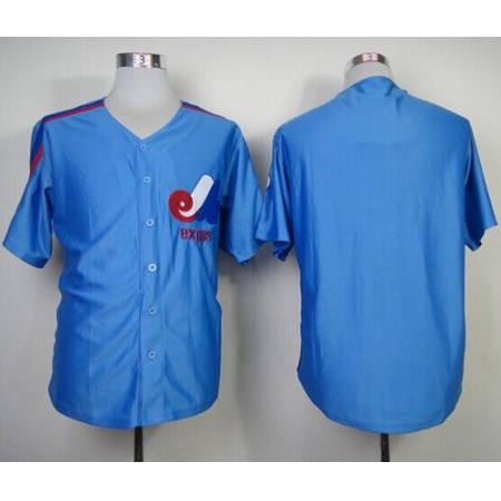 Mitchell And Ness Expos Blank Blue Throwback Stitched MLB Jersey