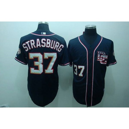 Nationals #37 Stephen Strasburg Blue Stitched MLB Jersey