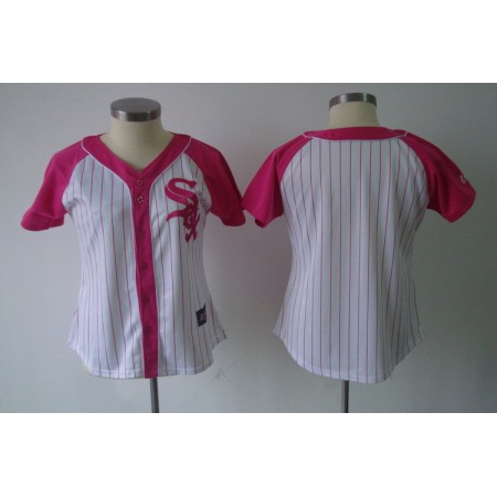 Women's Chicago White Sox Blank Pink Splash Fashion Stitched MLB Jersey