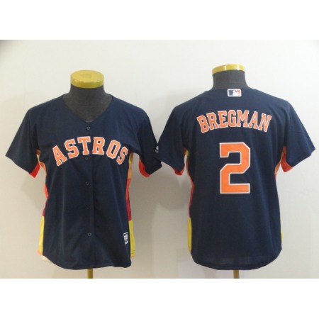 Women's Houston Astros #2 Alex Bregman Navy Cool Base Stitched MLB Jersey