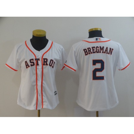 Women's Houston Astros #2 Alex Bregman White Cool Base Stitched MLB Jersey