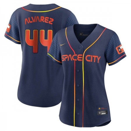 Women's Houston Astros #44 Yordan Alvarez 2022 Navy City Connect Stitched Jersey(Run Small)