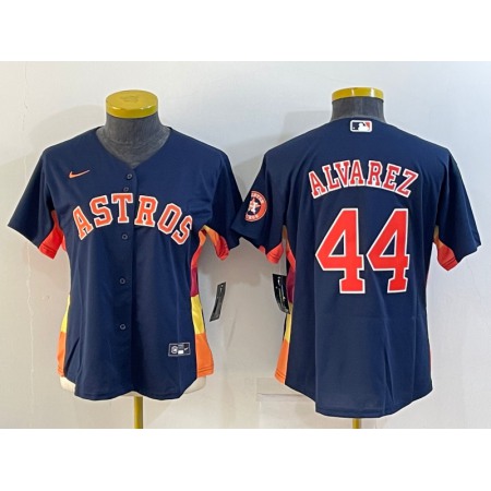 Women's Houston Astros #44 Yordan Alvarez Navy With Patch Cool Base Stitched Baseball Jersey(Run Small)