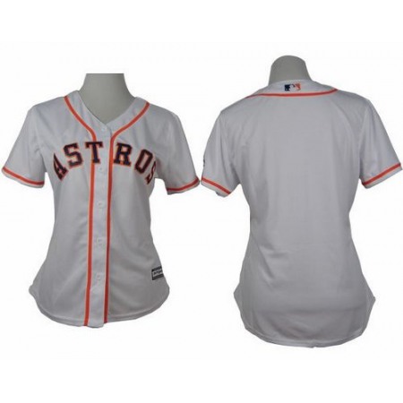 Astros Blank White Home Women's Stitched MLB Jersey