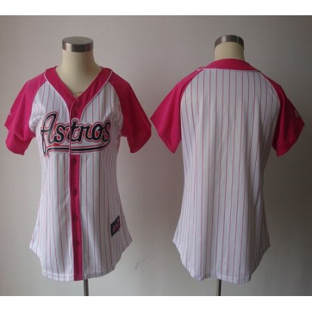 Astros Blank White/Pink Women's Splash Fashion Stitched MLB Jersey