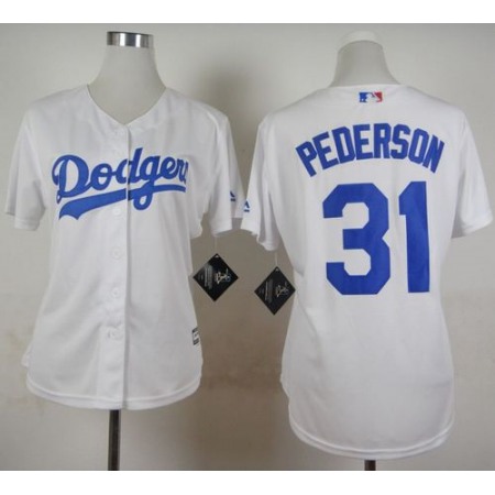 Dodgers #31 Joc Pederson White Home Women's Stitched MLB Jersey