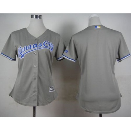 Royals Blank Grey Road Women's Stitched MLB Jersey