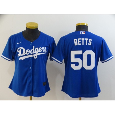 Women's Los Angeles Dodgers #35 Cody Bellinger Blue Cool Base Stitched MLB Jersey(Run Small)