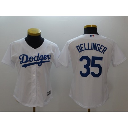 Women's Los Angeles Dodgers #35 Cody Bellinger White Cool Base Stitched MLB Jersey