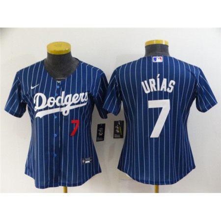 Women's Los Angeles Dodgers #7 Julio Urias Blue Stitched Baseball Jersey(Run Small)