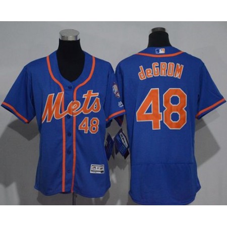 Mets #48 Jacob deGrom Blue Flexbase Authentic Women's Stitched MLB Jersey